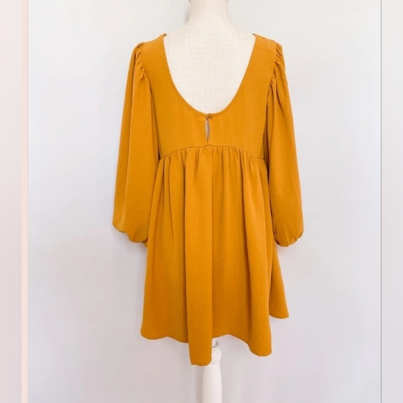 Vici Mustard a. Calin Solid Woven Mini Dress - Picture 9 of 10